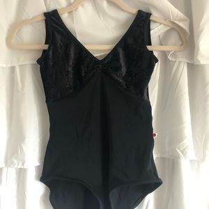 Yumiko Anna Black Leotard XS Velvet Techni Duo